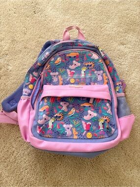 Kids Cute Animal Print Backpack - Pink & Purple